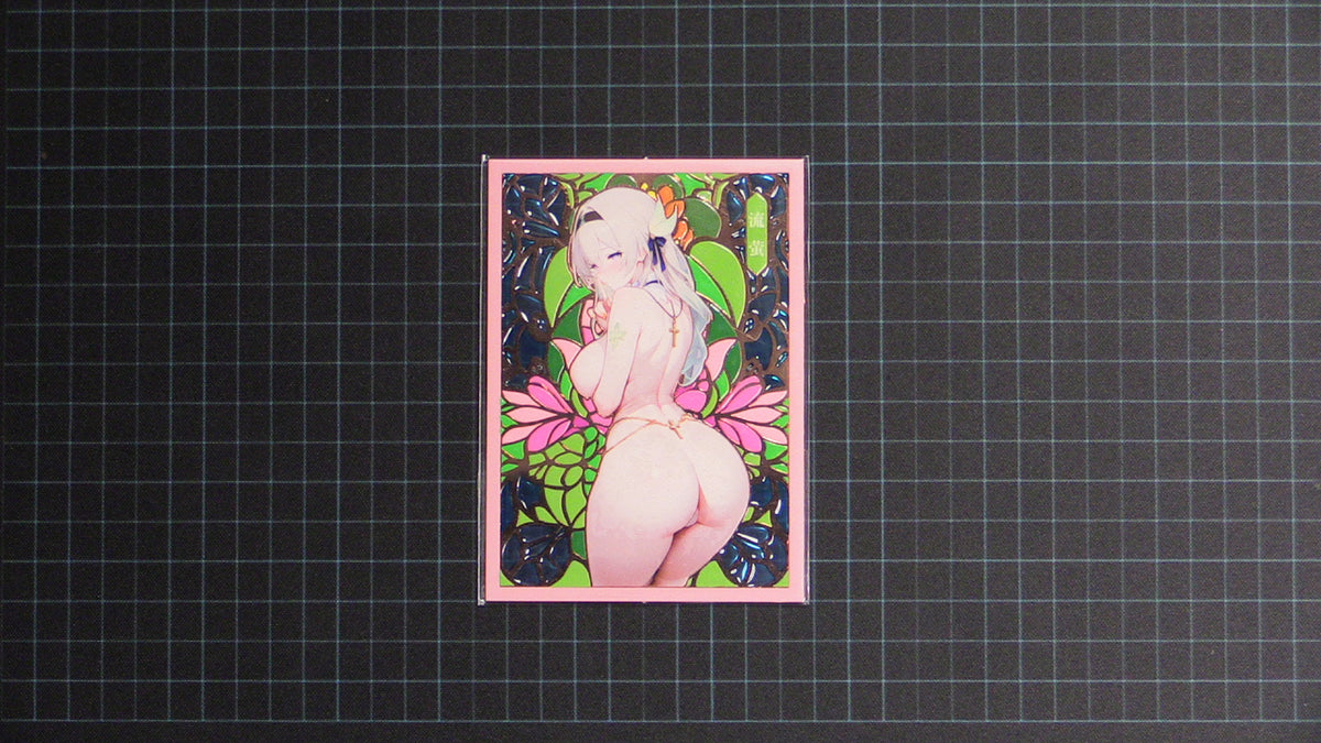 Vibrating Sweet Sprouts Stained glass Metal card A