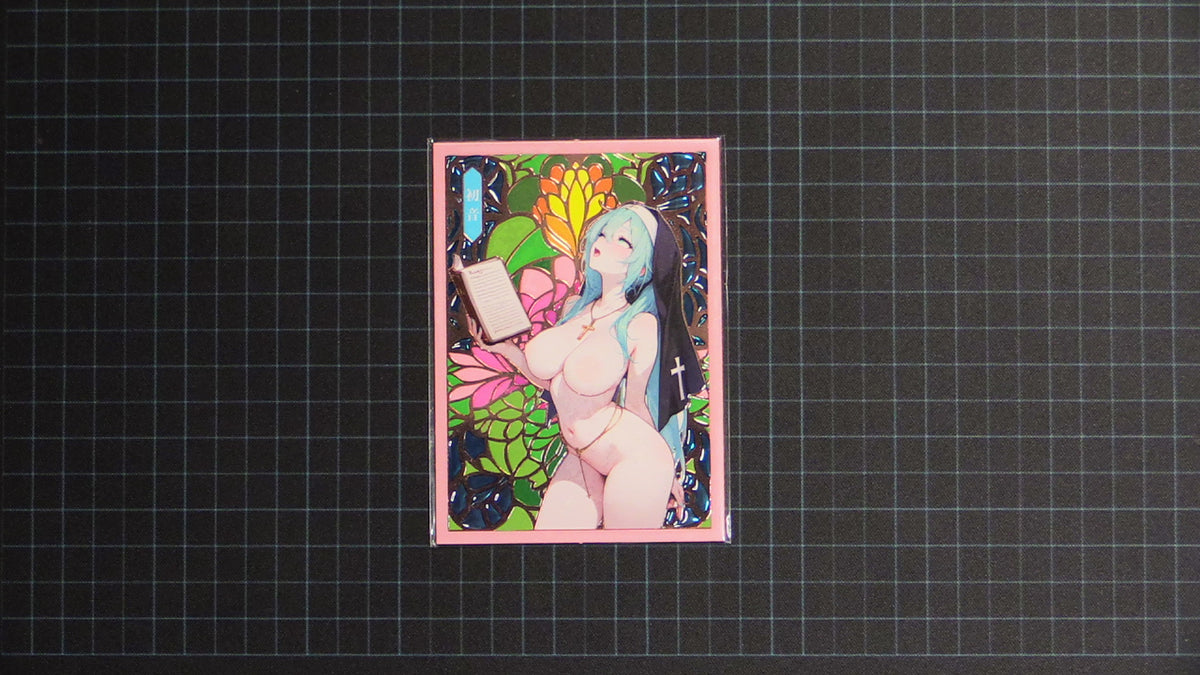 Vibrating Sweet Sprouts Stained glass Metal card F