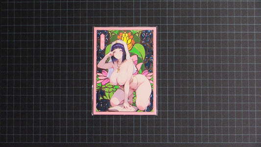 Vibrating Sweet Sprouts Stained glass Metal card B