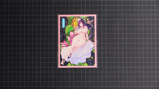 Vibrating Sweet Sprouts Stained glass Metal card C