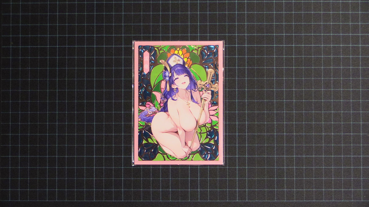 Vibrating Sweet Sprouts Stained glass Metal card D