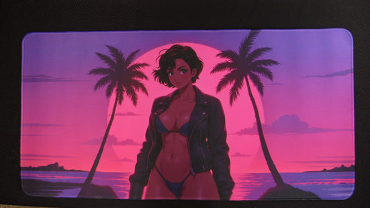 Synthwave Sunset card mat