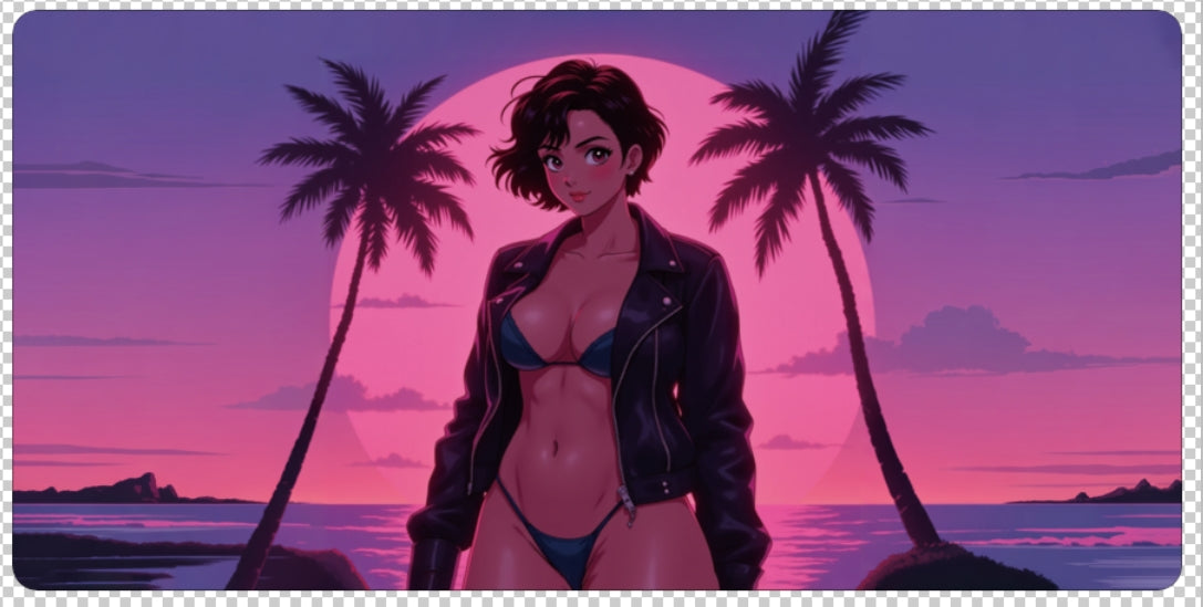 Synthwave Sunset card mat